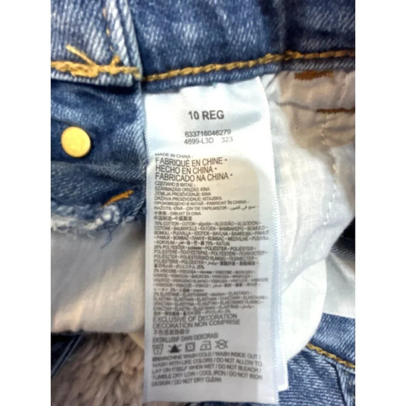 Levi’s Girls Jean Bid Overalls Med Wash Distressed Size 10R - Picture 4 of 8